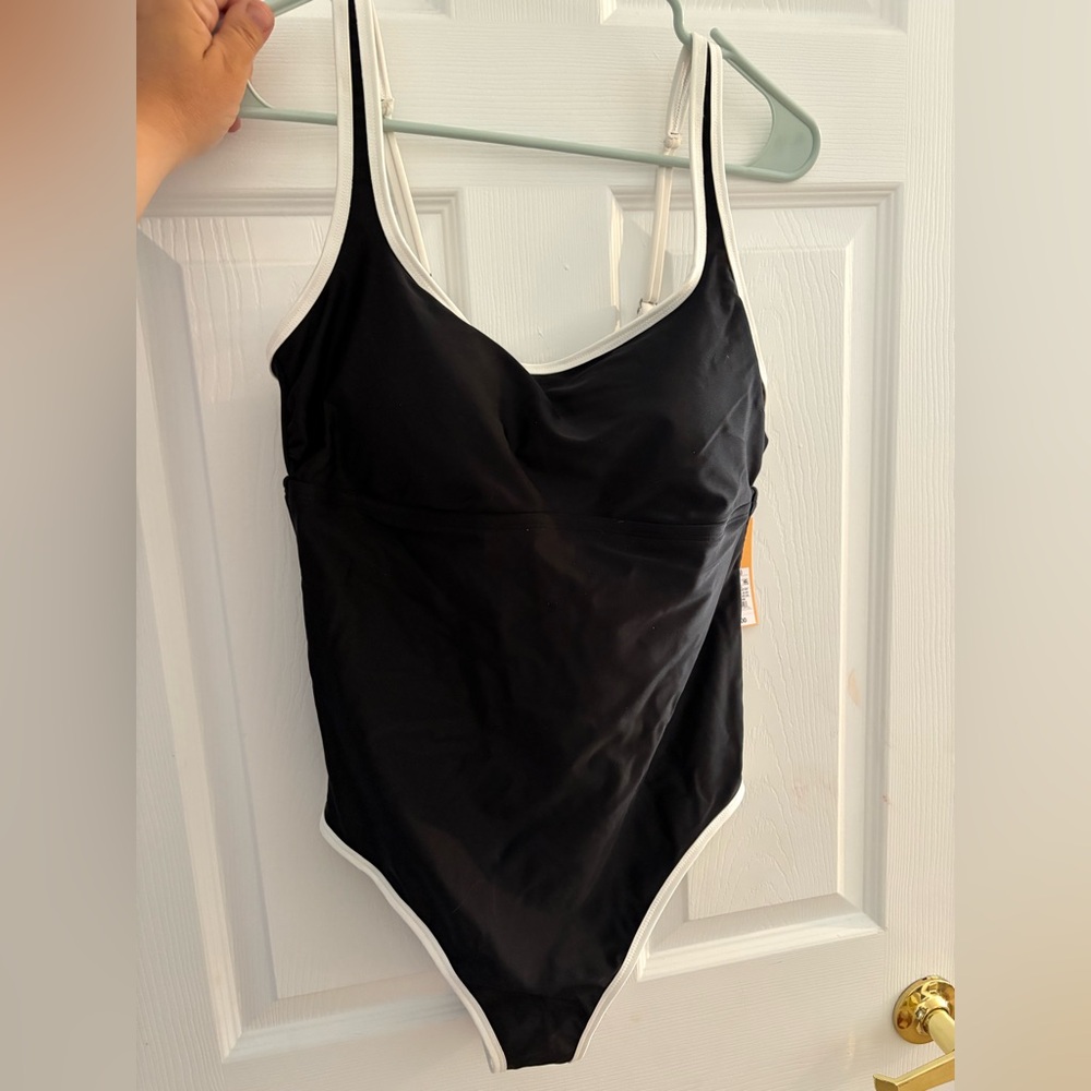 Kona Sol Black and White One Piece Swim
